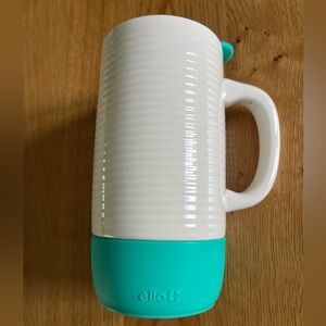Ello White and Teal Ceramic Mug